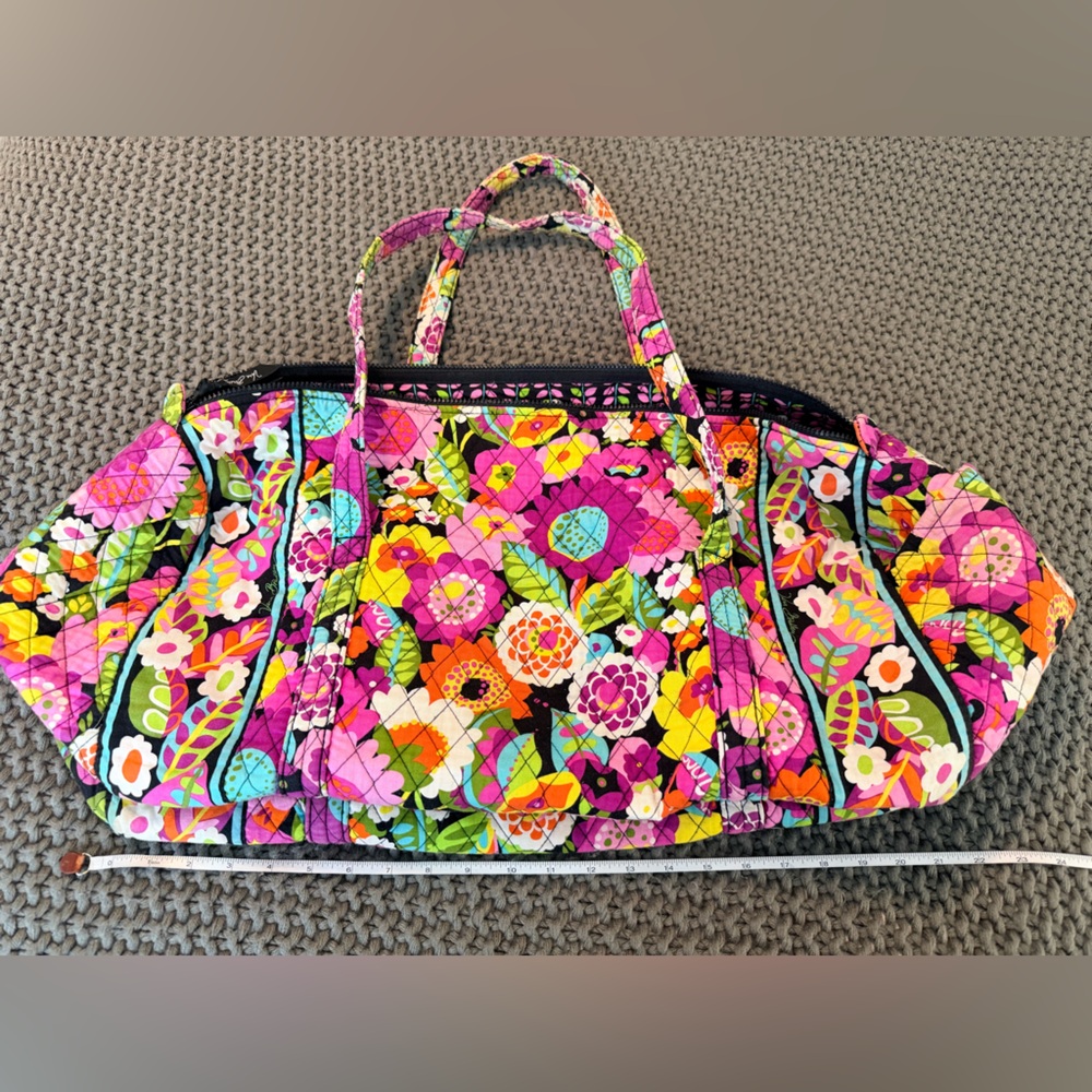 Multicolored Vera Bradley Quilted Floral Travel Duffel Weekender Bag
